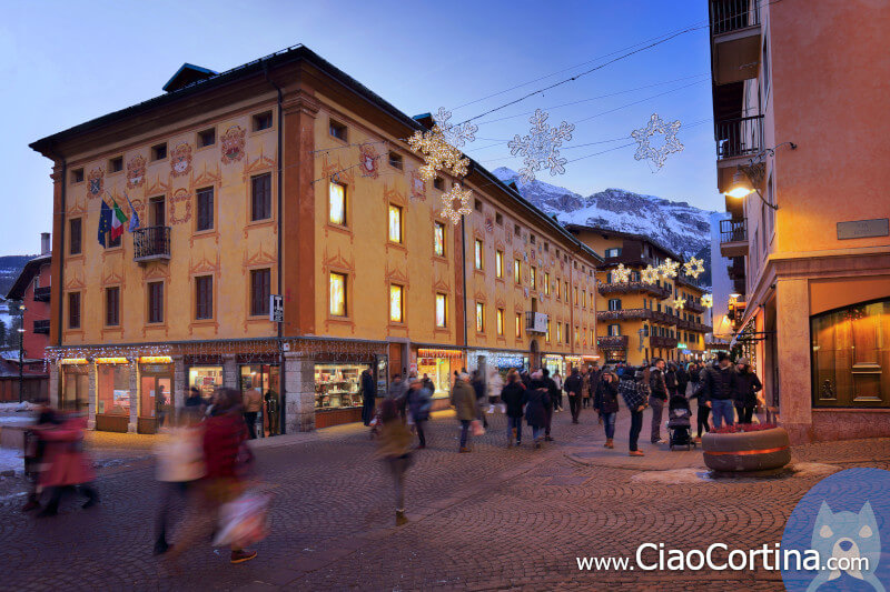 The old town of Cortina from the side of the church