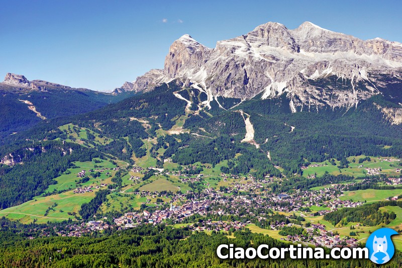 Panorama dalla cima del monte Faloria di Cortina