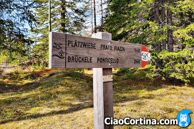 Prato Piazza signpost direction Plätzwiese