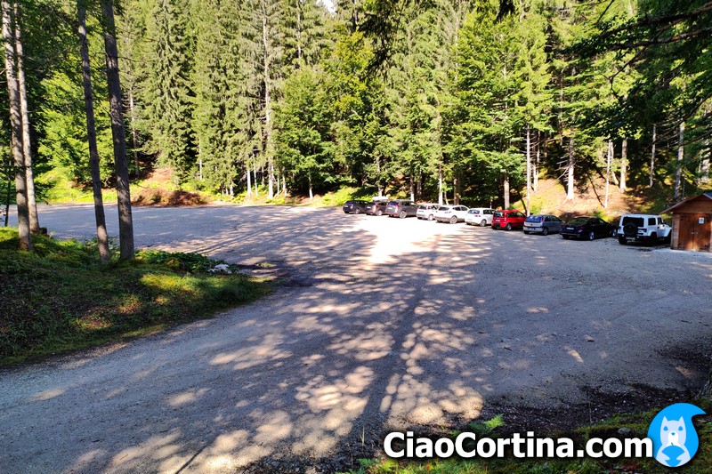 The Paru de Col parking area, at Cortina d'Ampezzo