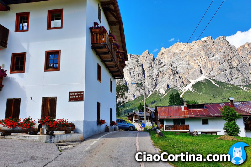 The district of Cadin di Sopra at Cortina d'Ampezzo