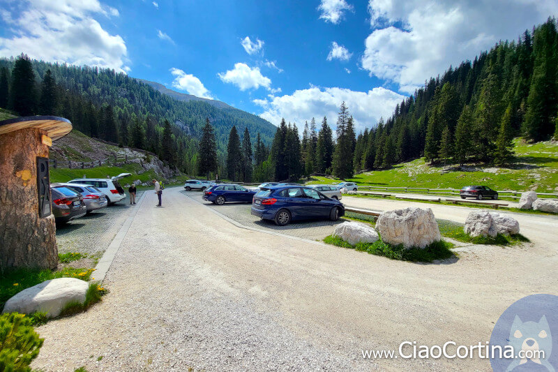 Il parcheggio della Malga Ra Stua