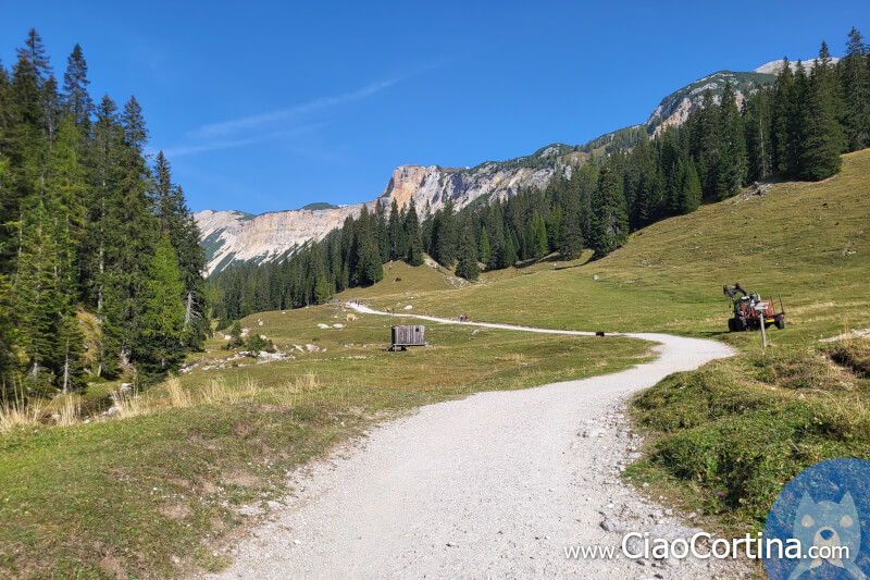 L'inizio del sentiero dei verso il rifugio Sennes