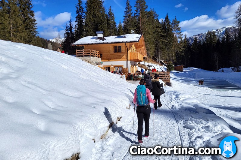 Il Rifugio Ajal a Cortina d'Ampezzo in Inverno