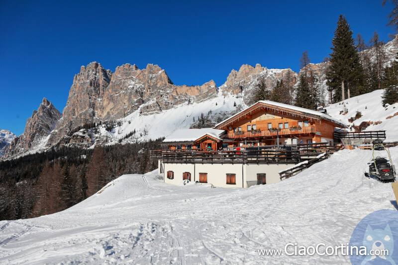 Malga Federa a Cortina d'Ampezzo in Inverno