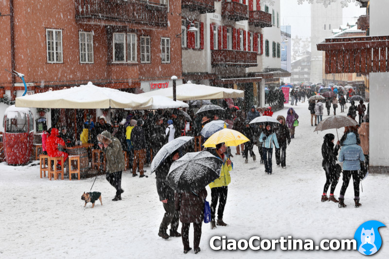 Inverno a Cortina in Corso Italia