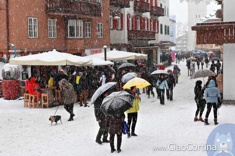 Winter in Cortina in Corso Italia