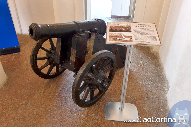 The cannons of Josef Radetzky in the town hall of Cortina