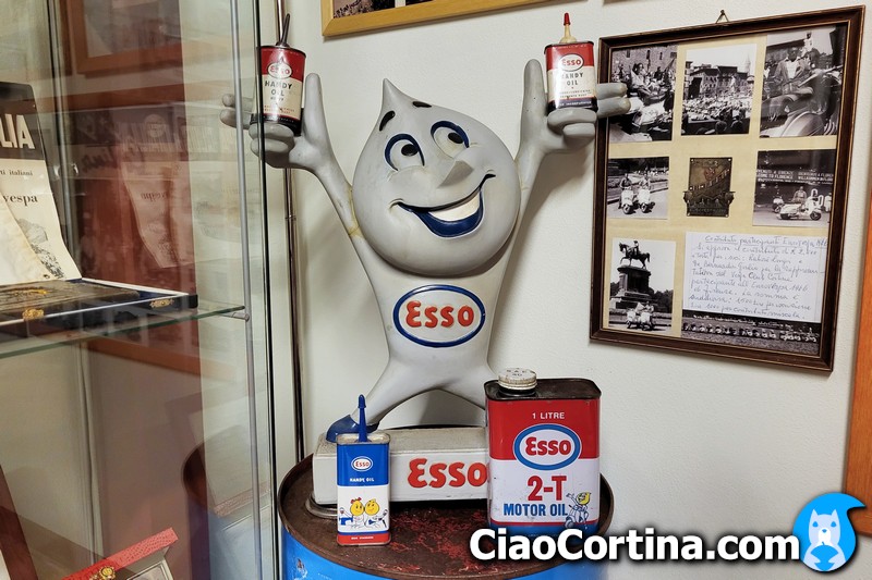 Esso mascot on display at the vespa museum