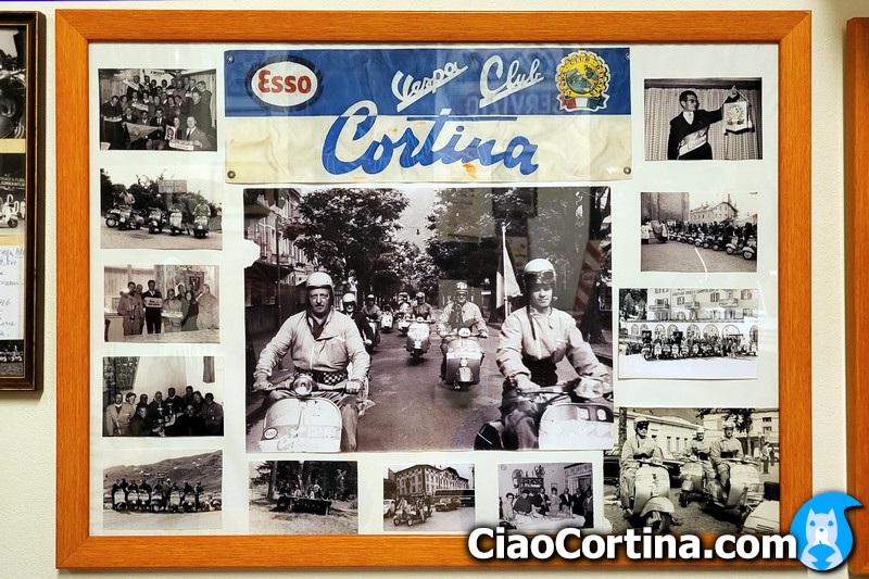 Bacheca di fotografie del vespa club Cortina