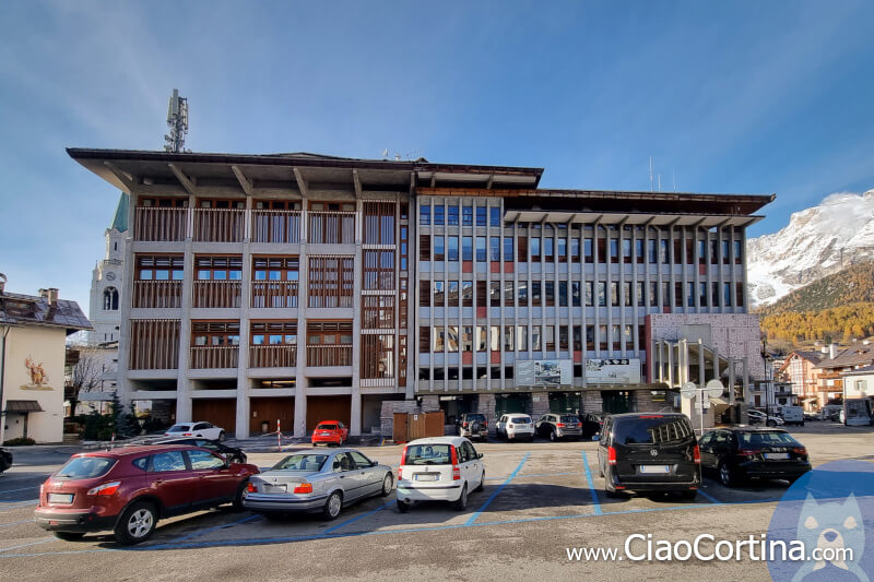 Gellner's ex post office building in Cortina d'Ampezzo