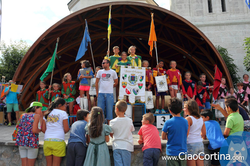 The award ceremony of the Cortina women's running palio