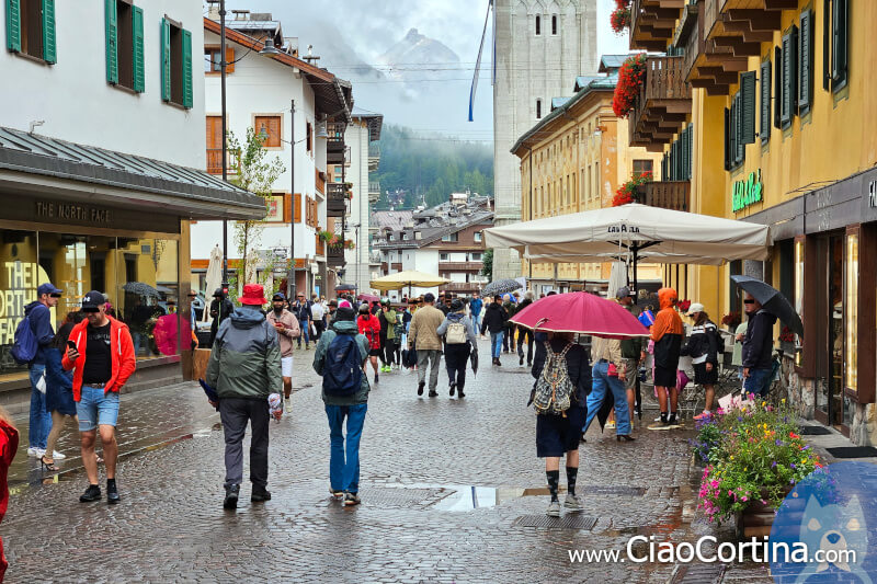 A walk on the Corso in the rain