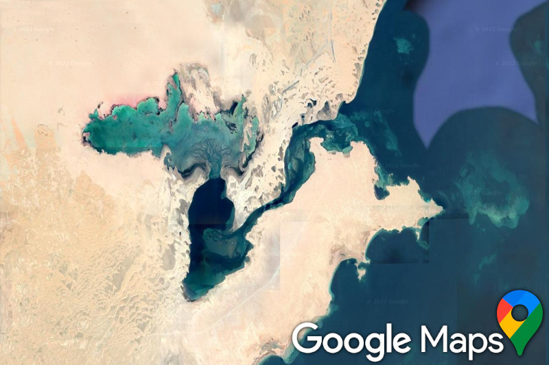 Abu Dhabi's Sabkha, photo from Google Earth