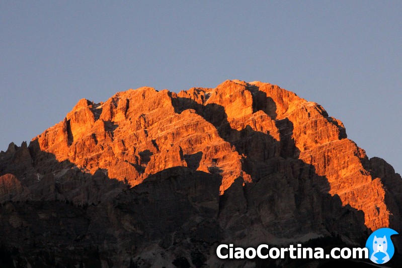 Summer sunset on Mount Cristallo